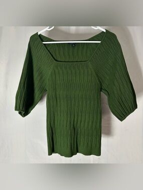 J. Crew Olive Ribbed Square-Neck Top